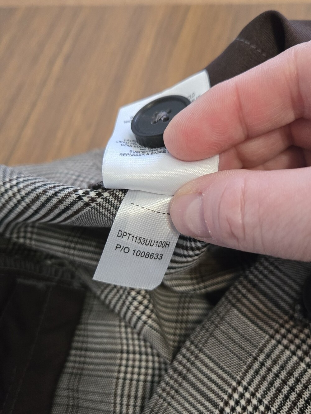 Women 30P/3X Plaid Dress Pants in Gray White, Brown Comfort Stretch Zip Profesh - Picture 11 of 13